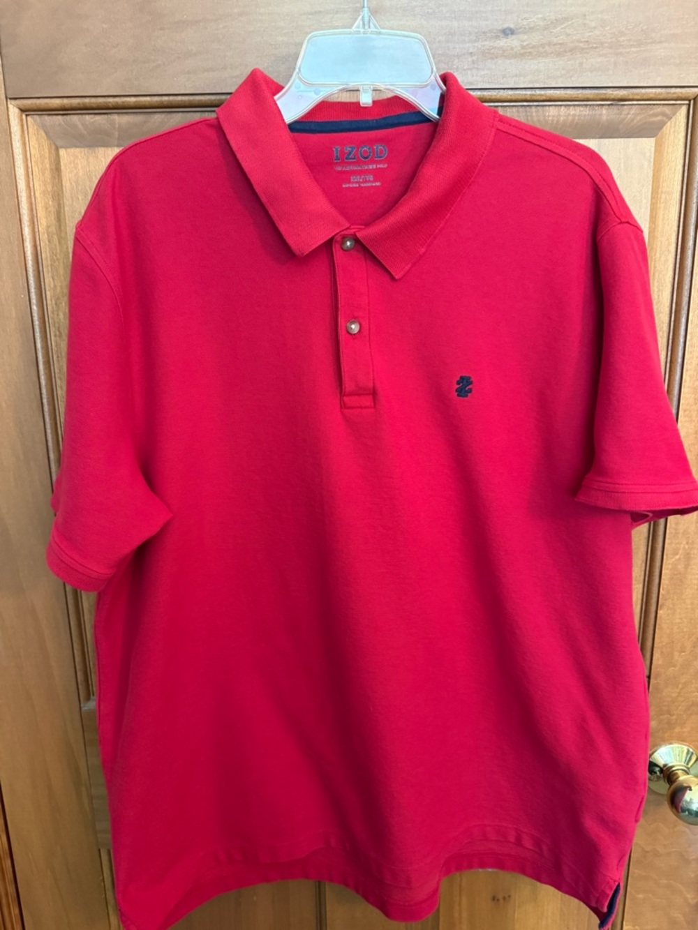 Izod Red Short-Sleeve Polo with Subtle Logo